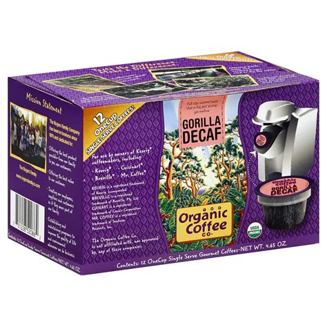 Organic Coffee Co. Gorilla Decaf Single Serve Coffee Pods - Shop Coffee ...