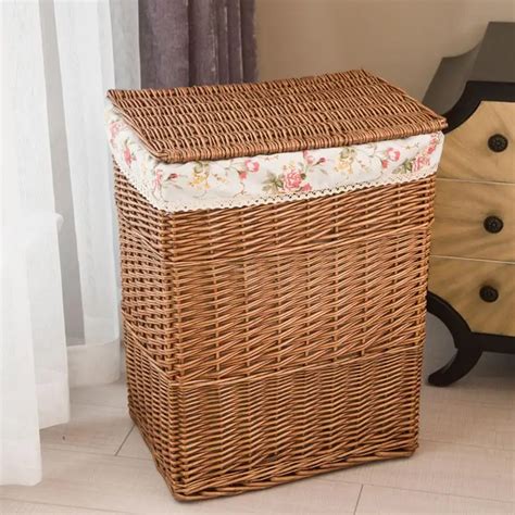 Dirty Clothes Home Storage Basket Large Storage Box Wicker Mesh Laundry ...