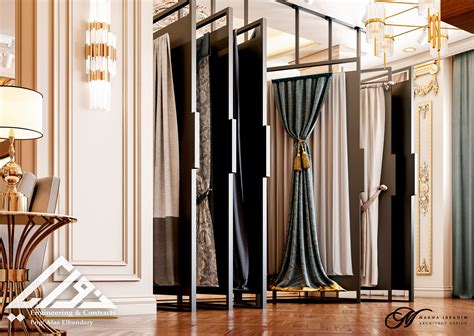 Curtain shop interior design on Behance