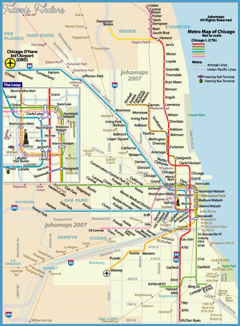 Chicago Metro Map - TravelsFinders.Com