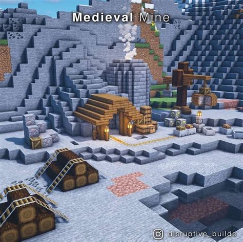 @disruptive_builds shared a photo on Instagram: “I made a Medieval style mine entrance! Complete ...