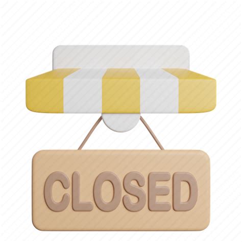 Closed, store, front, sign 3D illustration - Download on Iconfinder