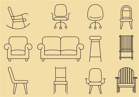 Chair Line Icons 115448 Vector Art at Vecteezy