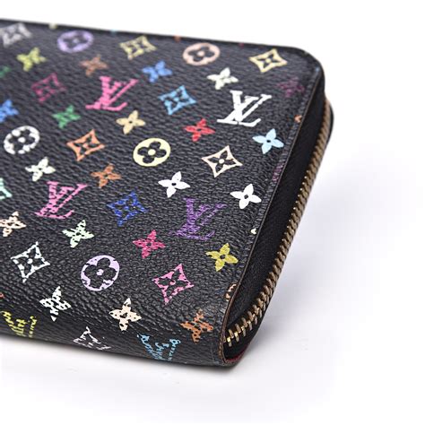 LOUIS VUITTON Monogram Multicolor Zippy Wallet Black Grenade 540119