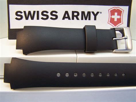 Swiss Army Watch Band Peak Black Rubber Mens w/pins 24952 | eBay