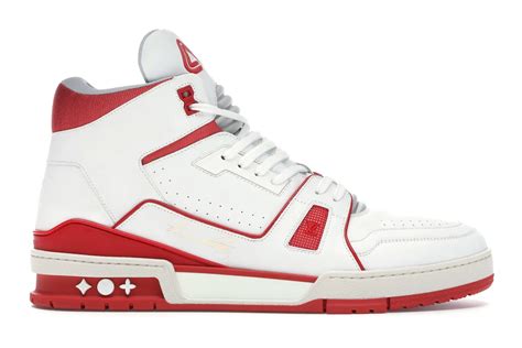 Louis Vuitton LV Trainer Sneaker Mid White Red Men's - 1A54IA - US