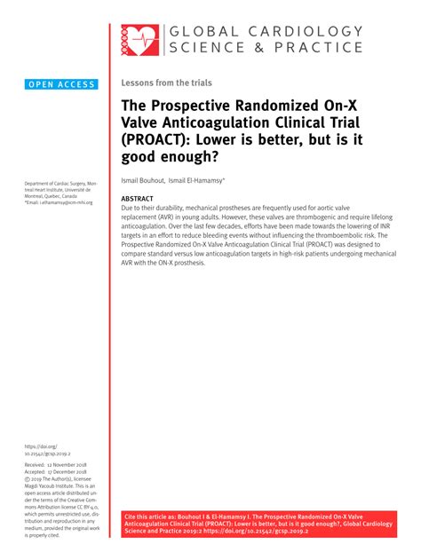 (PDF) The Prospective Randomized On-X Valve Anticoagulation Clinical ...