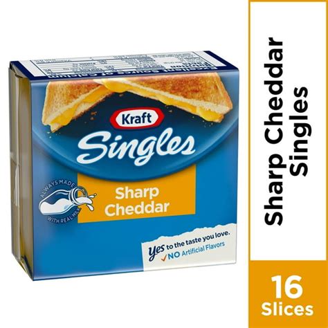 Kraft Singles Cheese Slices, Sharp Cheddar Cheese, 16 ct - 12.0 oz ...