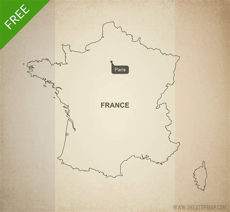 Free Vector Map of France Outline | One Stop Map