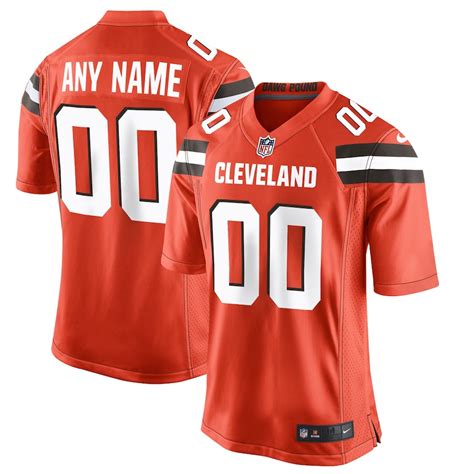 Nike Cleveland Browns Mens Orange Custom Game Jersey