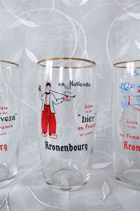 Three Vintage French beer glasses drinking glasses made in | Etsy