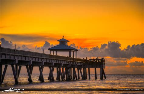 Deerfield Beach Fishing Pier Sunrise Warm Colors | HDR Photography by Captain Kimo