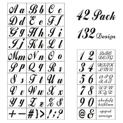 Letter Stencils for Painting on Wood - 42 Pack Alphabet Stencil ...