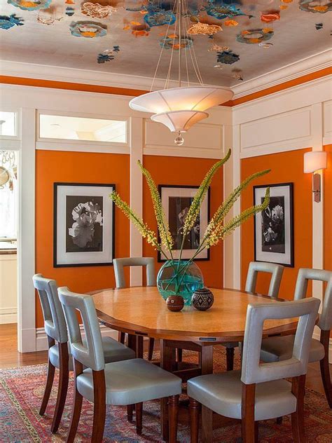 Tropical Dining Room Ideas | Trendy dining room, Orange dining room, Interior design dining room