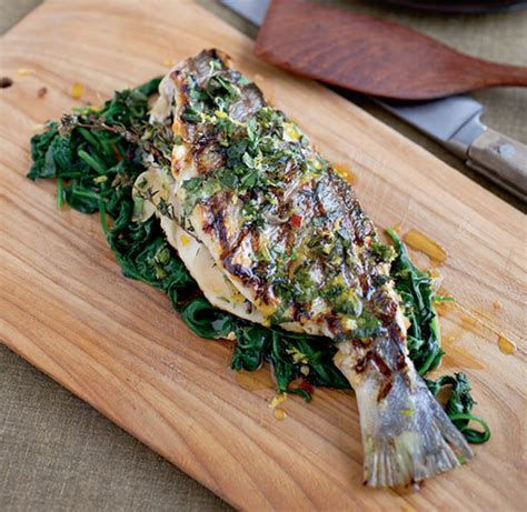 How to Make Grilled Sea Bream with Lemon Gremolata and Spinach - Healthy Recipe