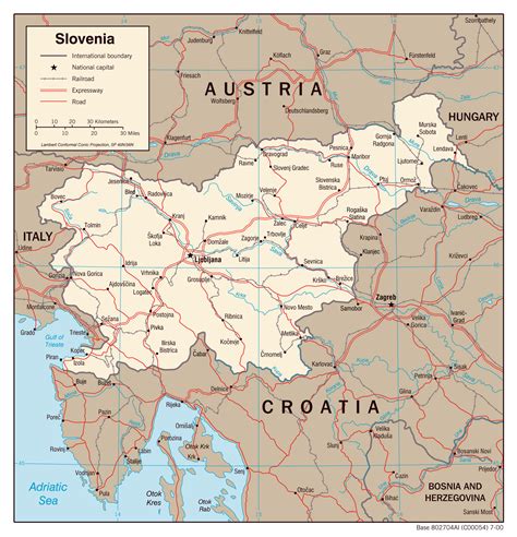 Large detailed political map of Slovenia with roads and cities | Vidiani.com | Maps of all ...