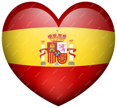 Free Vector | Heart shape icon for spain flag