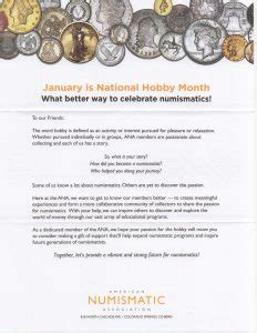 ANA: January is National Hobby Month | Coin Collectors Blog