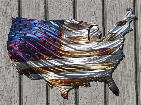 American Flag in USA Metal Wall Art