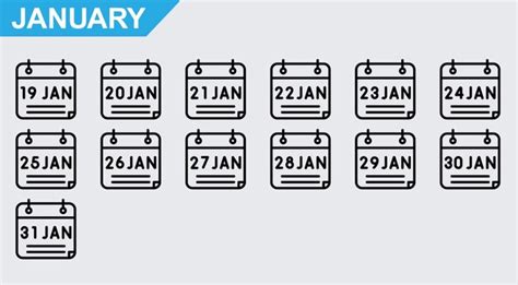 Premium Vector | January vector icons on white background