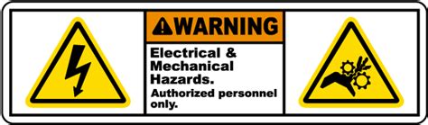 Electrical Mechanical Hazards Label J5346 - by SafetySign.com