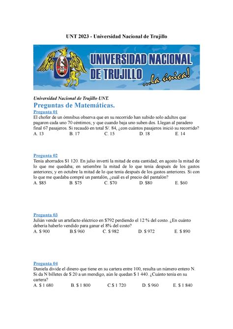 UNT 2023 - Es la mejor - UNT 2023 - Universidad Nacional de Trujillo Universidad Nacional de ...