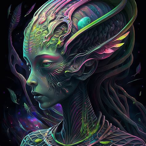 Trippy Alien Space Art Instant Download Ai Art Wall Art Sci-fi Art Digital Print Game Room Art ...