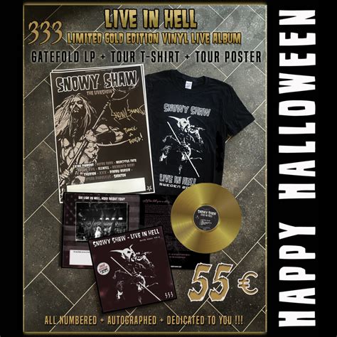 Live in hell, limited gold edition vinyl live album (fanpack) - Snowy Shaw