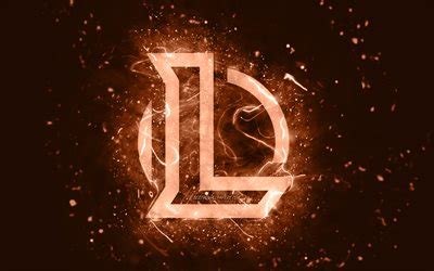 Download wallpapers League of Legends brown logo, 4k, LoL, brown neon ...