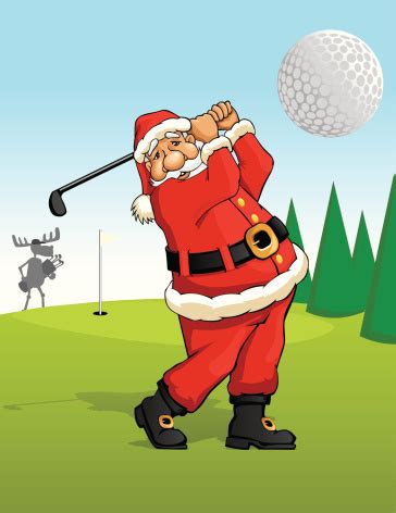 Santa Is Golfing Stock Illustration - Download Image Now - iStock