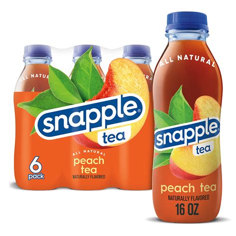 Buy Snapple Peach Tea, 16 fl oz recycled plastic bottle, 6 pack Online at desertcartUAE