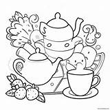 Whimsical Tea Party Coloring Page 5321 4226 sketch template