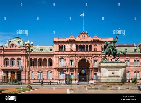 The Pink House, the mansion of the President of Argentina in Buenos Aires, Argentina, South ...