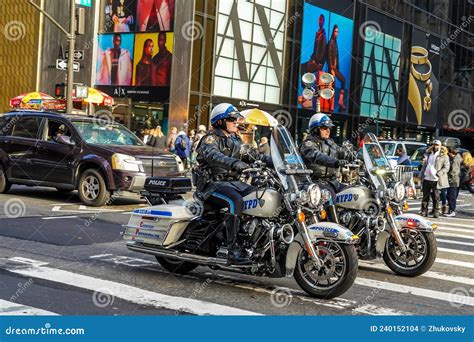 NYPD Highway Patrol Officers And Motorcycles On The Coney Island Beach ...