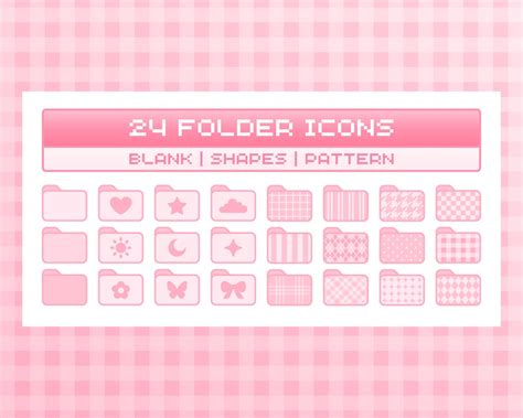 Pink Desktop Icons Set, 100 Aesthetic Icon Bundle, Custom Windows Mac ...