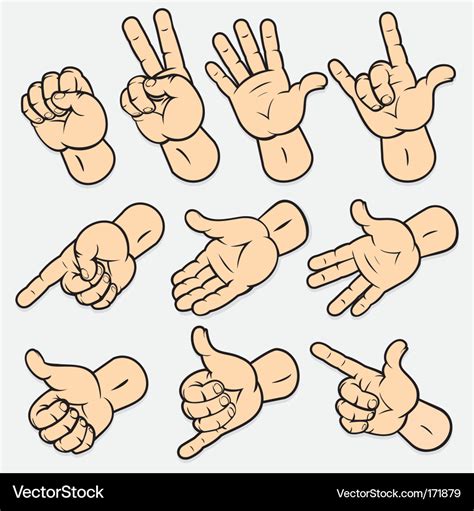 Hand gestures Royalty Free Vector Image - VectorStock