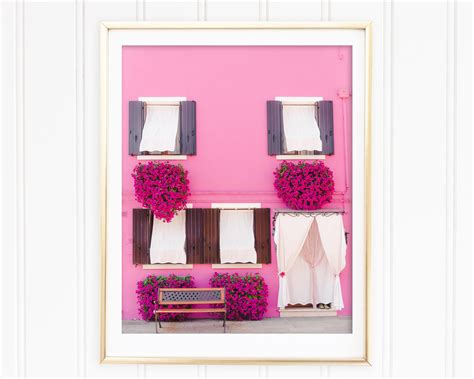 Pink Print Pink Wall Art Girls Room Decor Modern Large - Etsy