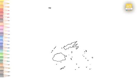 Fiji Map outline | How to draw Fiji Map step by step | Map drawing ...