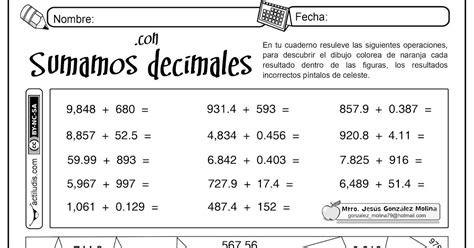 Maestra Marta: SUMAS DE DECIMALES