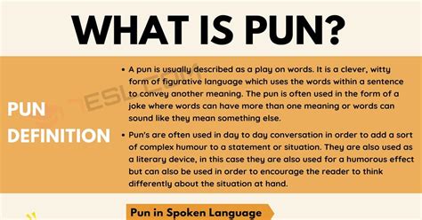 Pun: Definition and Examples of Pun in Speech and Literature • 7ESL