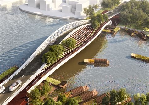 MVRDV Reveals Design For Dawn Bridge, A 80m-Long Dual Use Crossing in Shanghai | ArchDaily