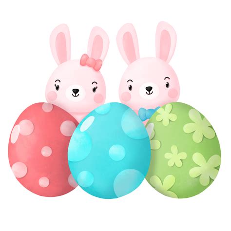 Happy Easter Watercolor Clipart, Rabbit and Egg 11026676 PNG