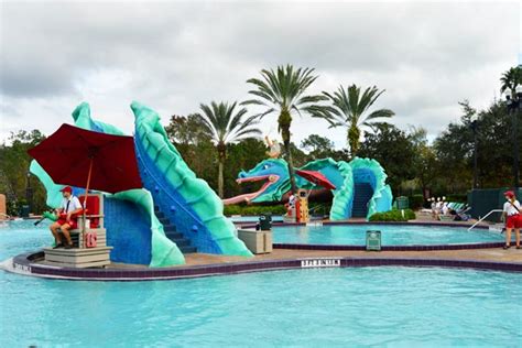 Disney Port Orleans French Quarter Pool area with 51 foot water slide