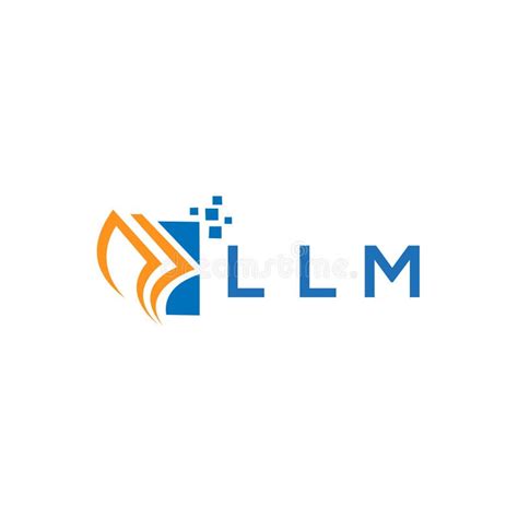 LLM Credit Repair Accounting Logo Design on WHITE Background. LLM Creative Initials Growth Graph ...