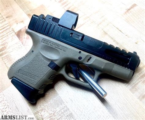 ARMSLIST - For Sale: FACTORY FDE GLOCK 26 CUSTOM SLIDE WITH RED DOT ...