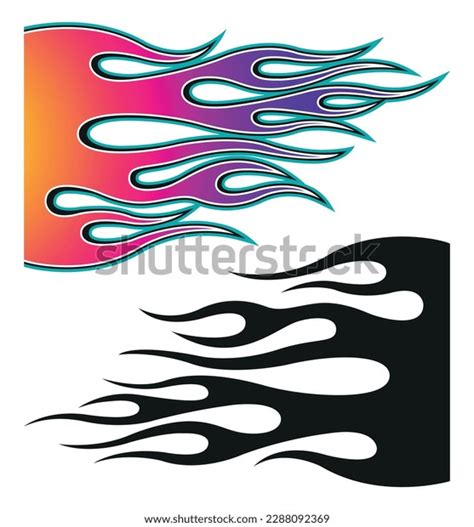 Fire Flames Racing Car Decal Vector Stock Vector (Royalty Free ...