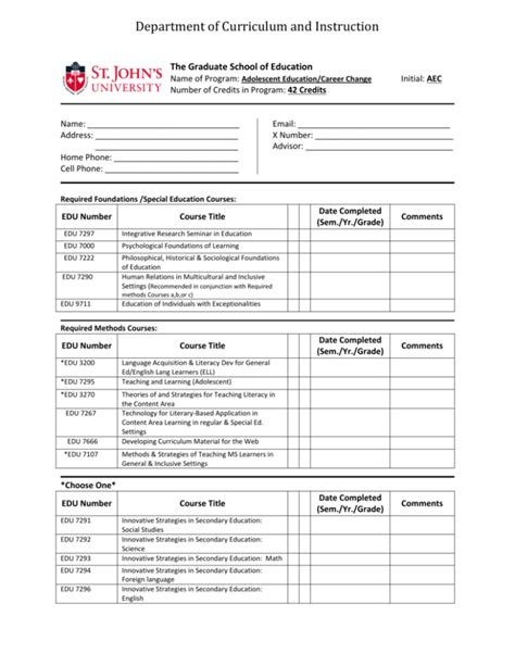 Department of Curriculum and Instruction