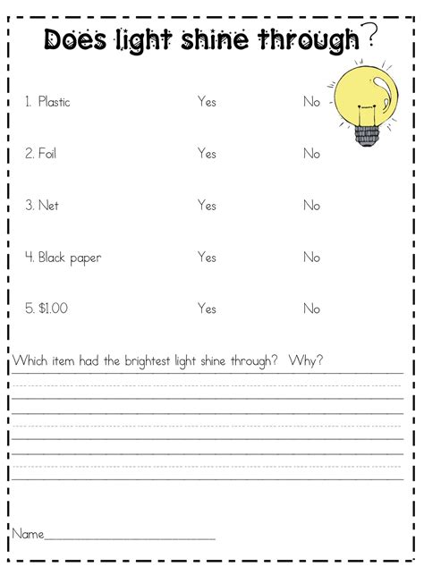 Science Experiment Surrounding Light