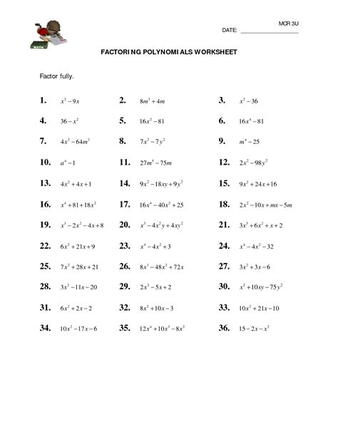 Graphing Polynomials Printable Worksheet - Free Printable Templates