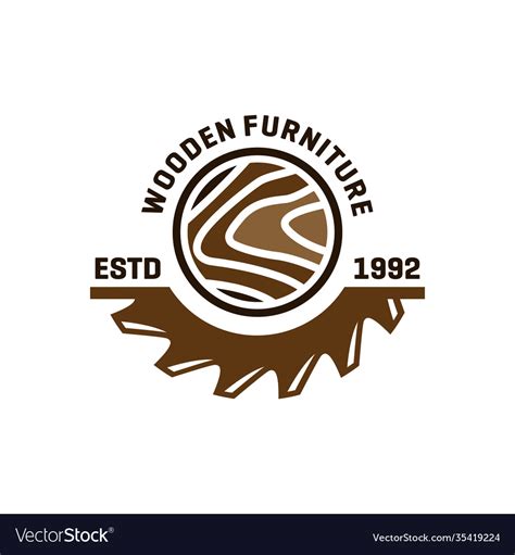 Modern wooden furniture logo Royalty Free Vector Image